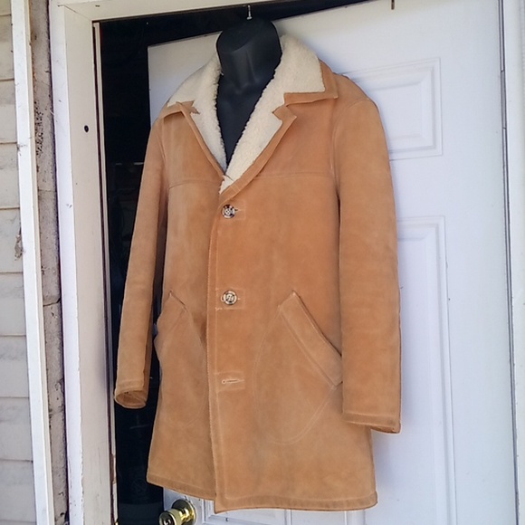 JC Penny Vintage Cowhide leather and wool Coat. Mens Make a great school coat. - Picture 2 of 7